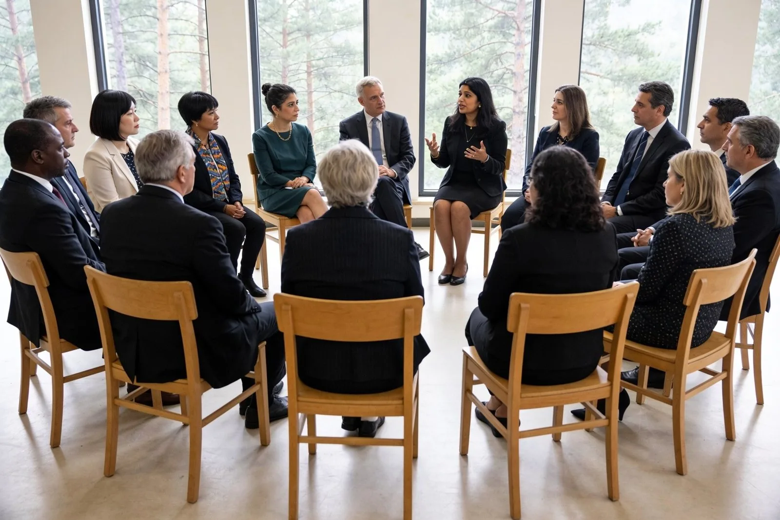 Leaders of higher education from several regions seated together in a closed forum.