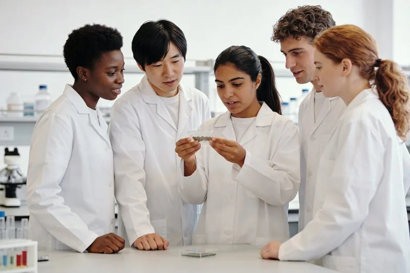 Young researchers of many regions at work.